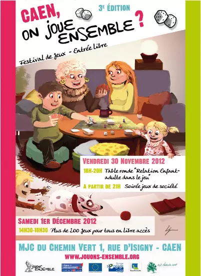 Affiche officielle Caen, on joue ensemble ? Festival du jeu et de l'imaginaire 2012
