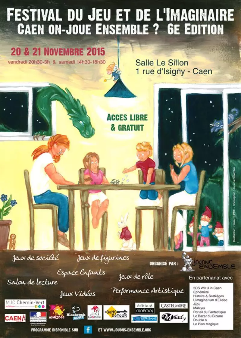 Affiche officielle Caen, on joue ensemble ? Festival du jeu et de l'imaginaire 2015