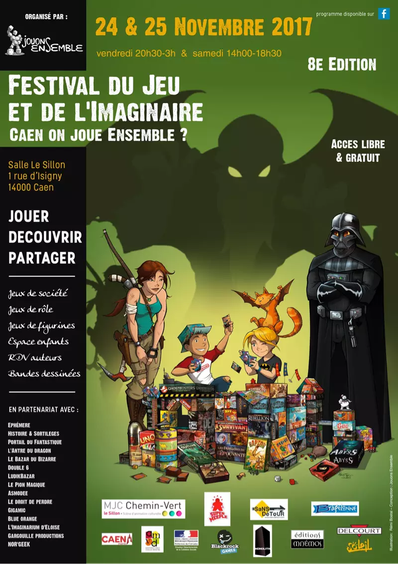 Affiche officielle Caen, on joue ensemble ? Festival du jeu et de l'imaginaire 2017