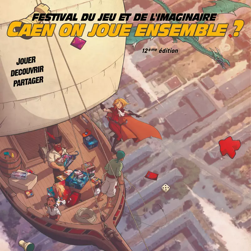 Affiche officielle Caen, on joue ensemble ? Festival du jeu et de l'imaginaire 2021