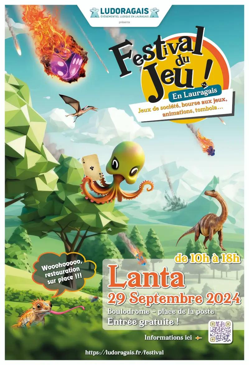 Affiche officielle Festival du jeu en Lauragais 2024