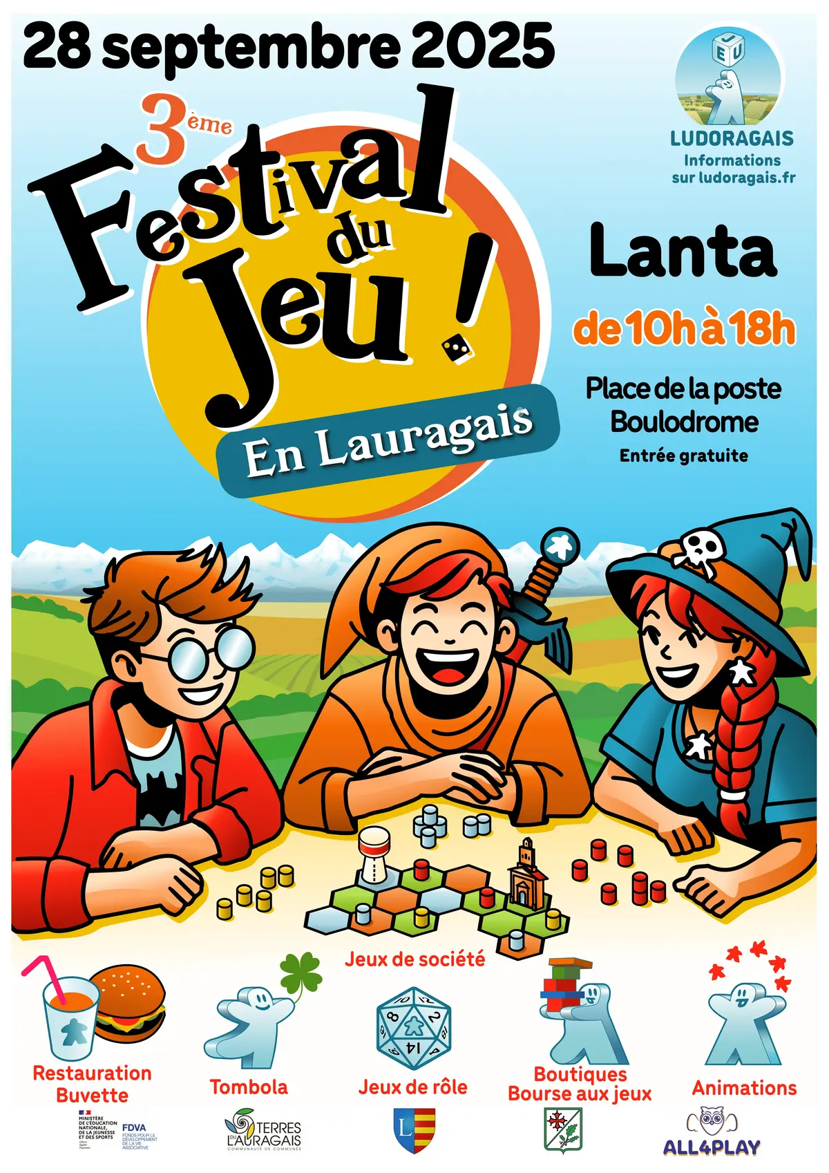 Affiche officielle Festival du jeu en Lauragais 2025