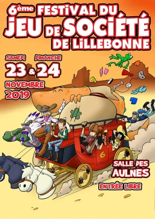 Affiche officielle Festival du jeu de sociÃ©tÃ© de Lillebonne 2020