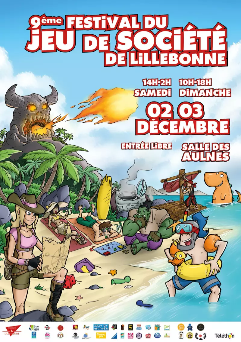 Affiche officielle Festival du jeu de sociÃ©tÃ© de Lillebonne 2023