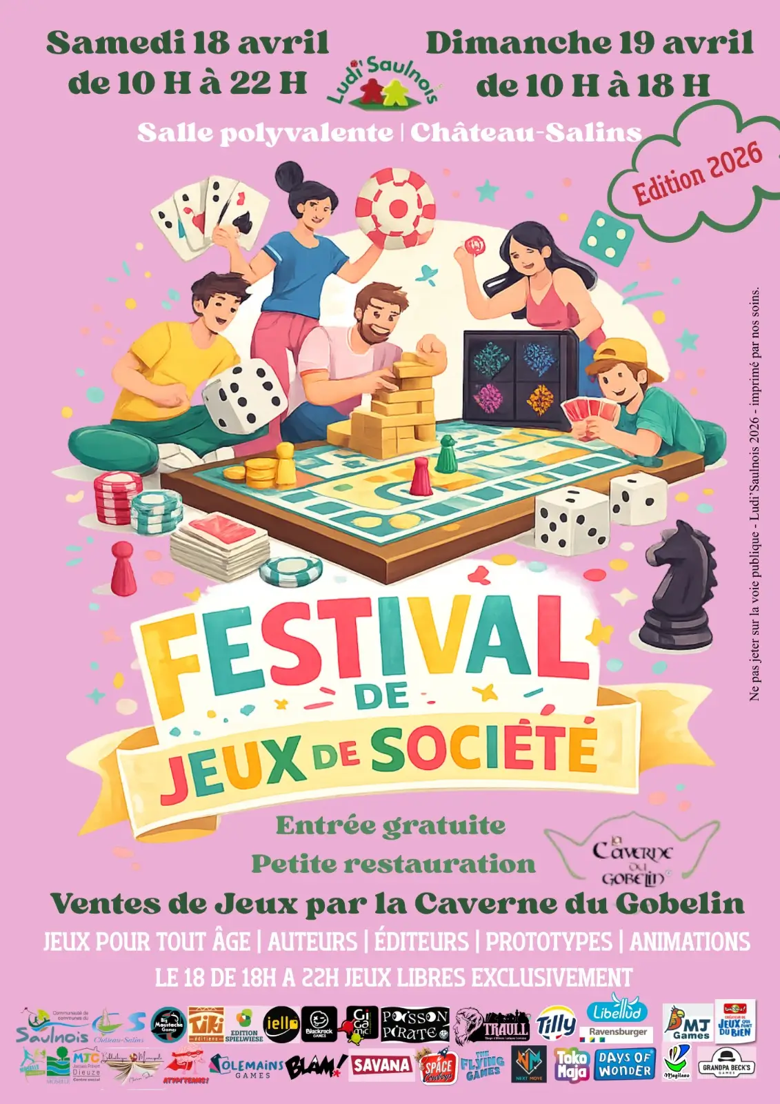 Affiche officielle Festival du jeu Ludi'Saulnois 2026