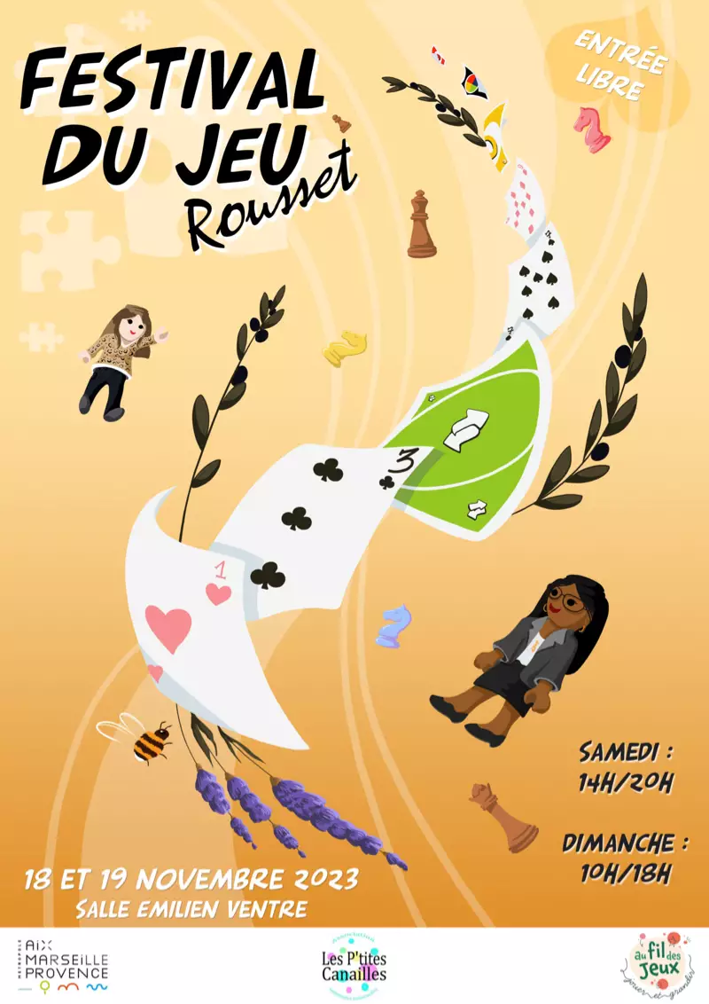 Affiche officielle Festival du jeu à Rousset 2023