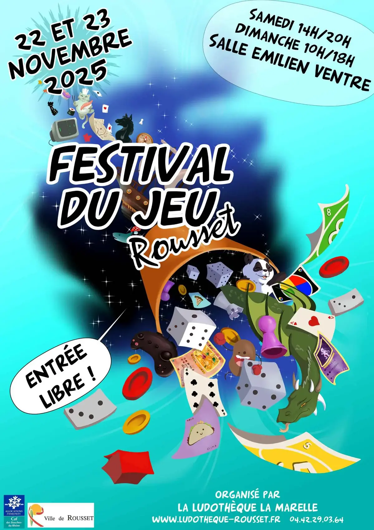 Affiche officielle Festival du jeu à Rousset 2025