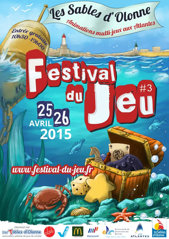 Affiche officielle Festival du Jeu des Sables d'Olonne 2015