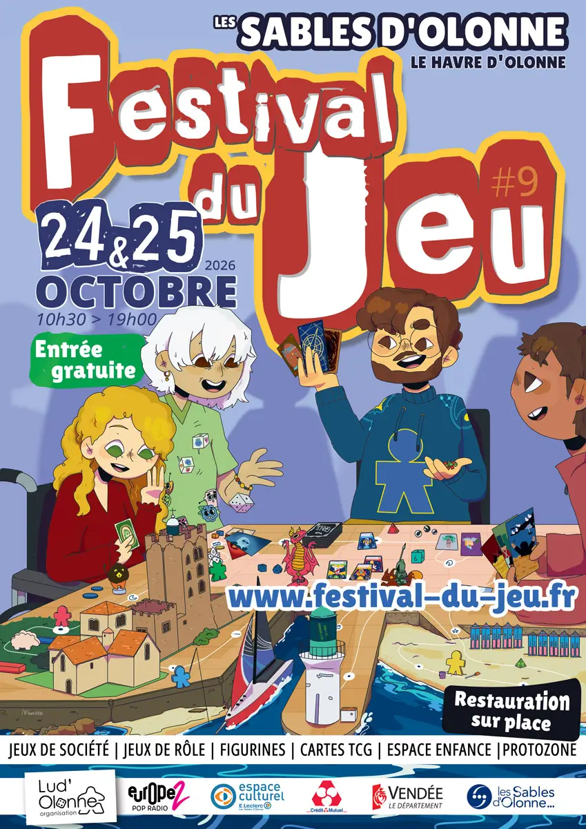 Official poster Festival du Jeu des Sables d'Olonne 2026