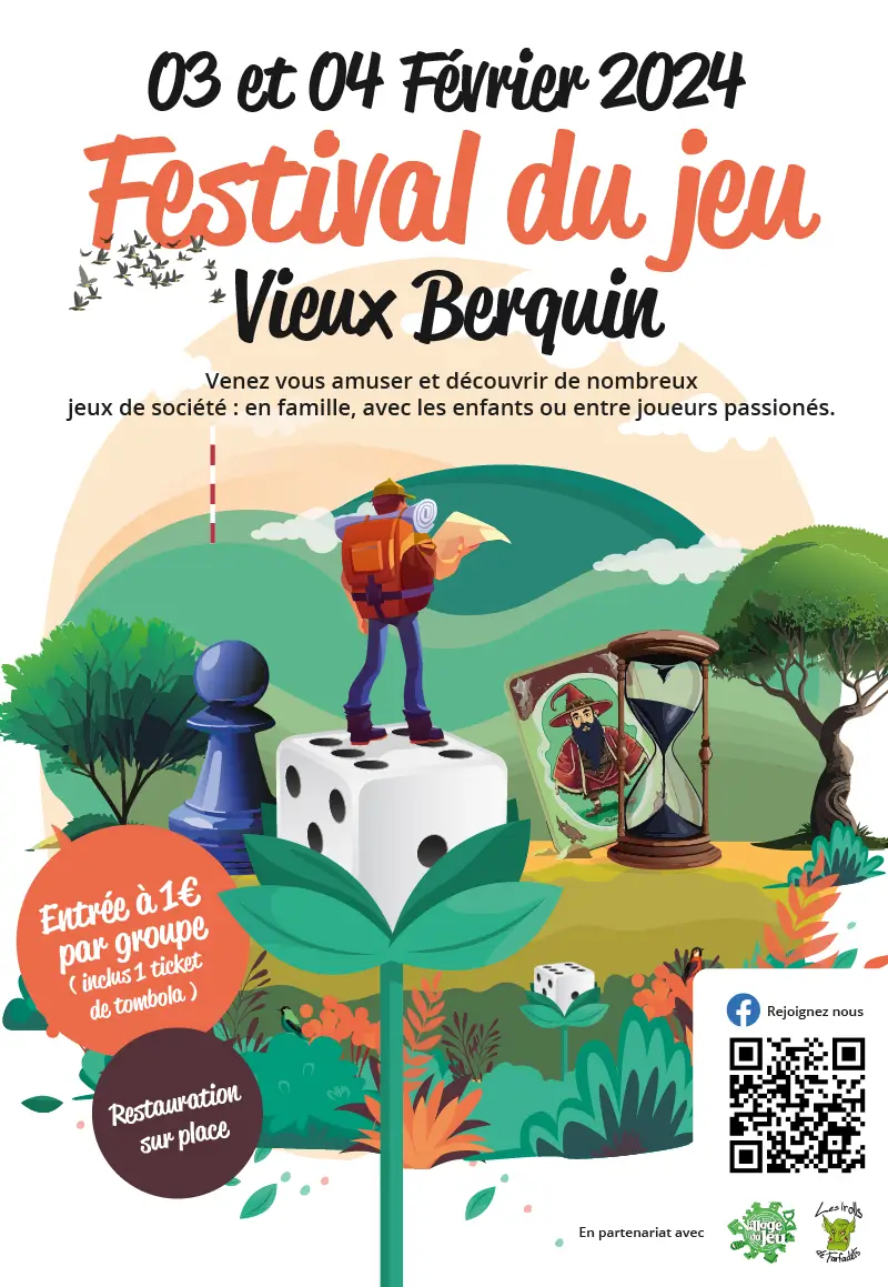 Affiche officielle Festival du jeu de Vieux-Berquin 2024