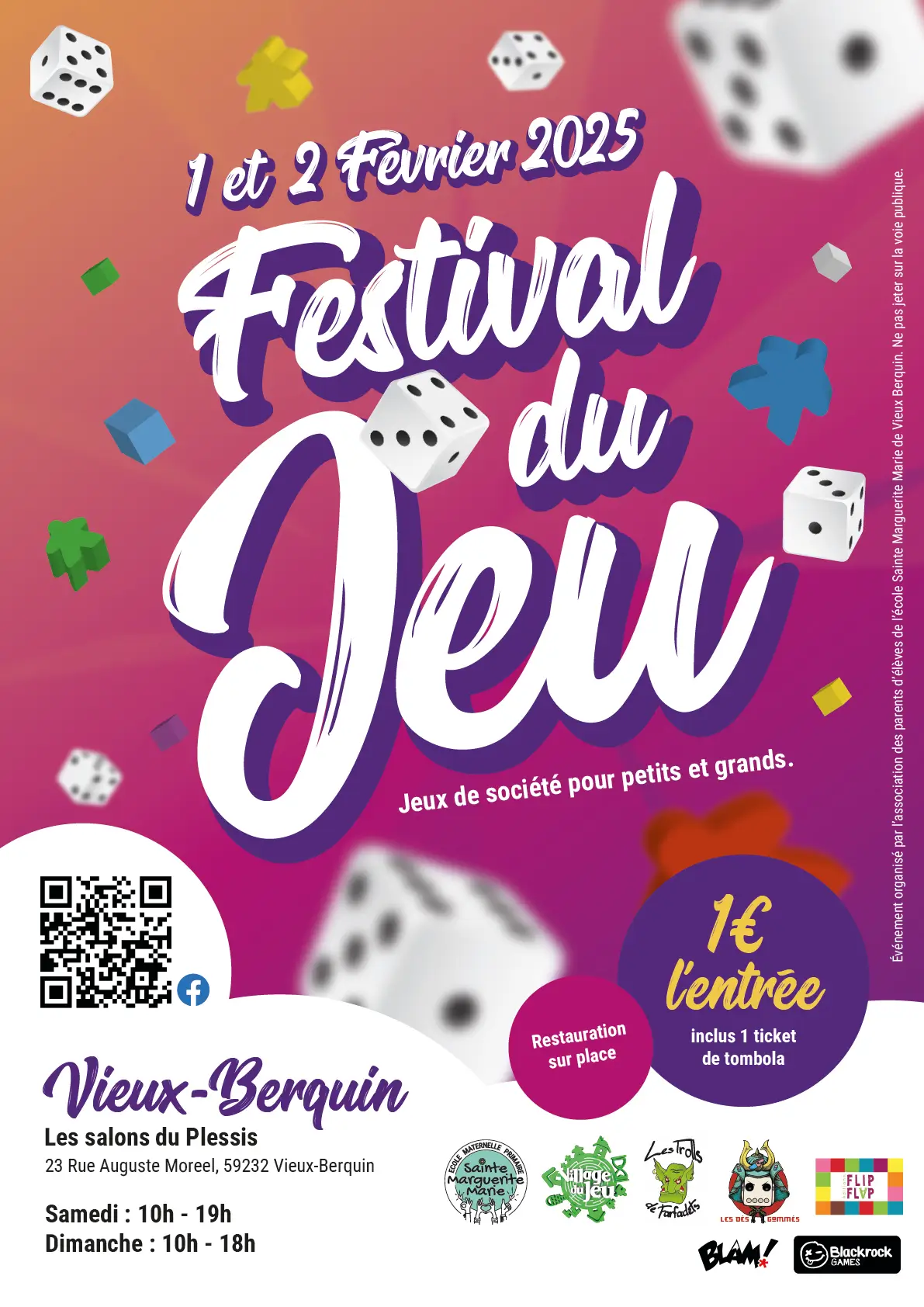 Affiche officielle Festival du jeu de Vieux-Berquin 2025