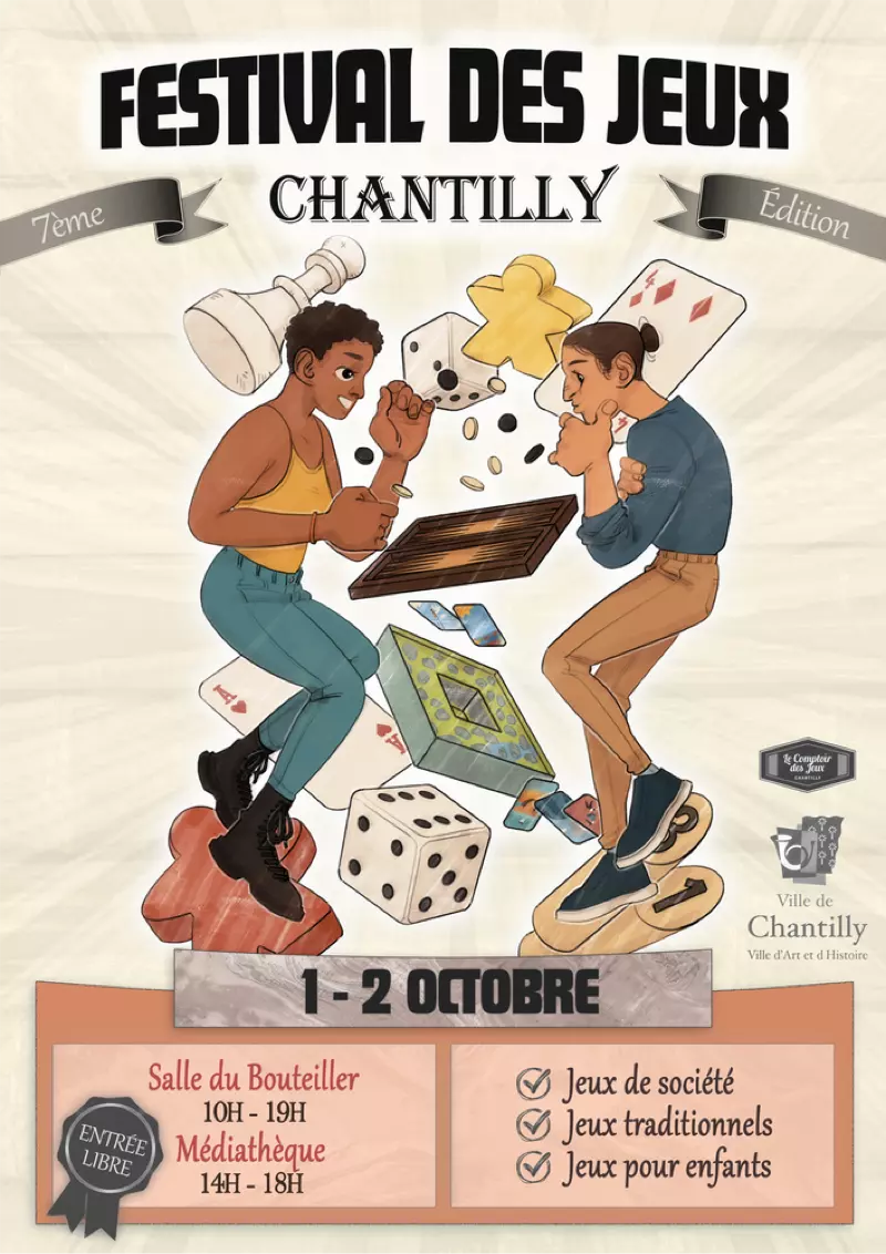 Affiche officielle Festival des Jeux de Chantilly 2022