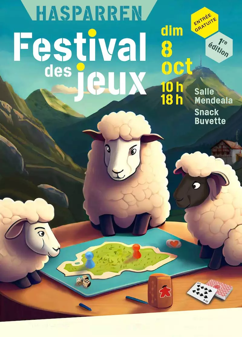 Official poster Festival des jeux de Hasparren 2023