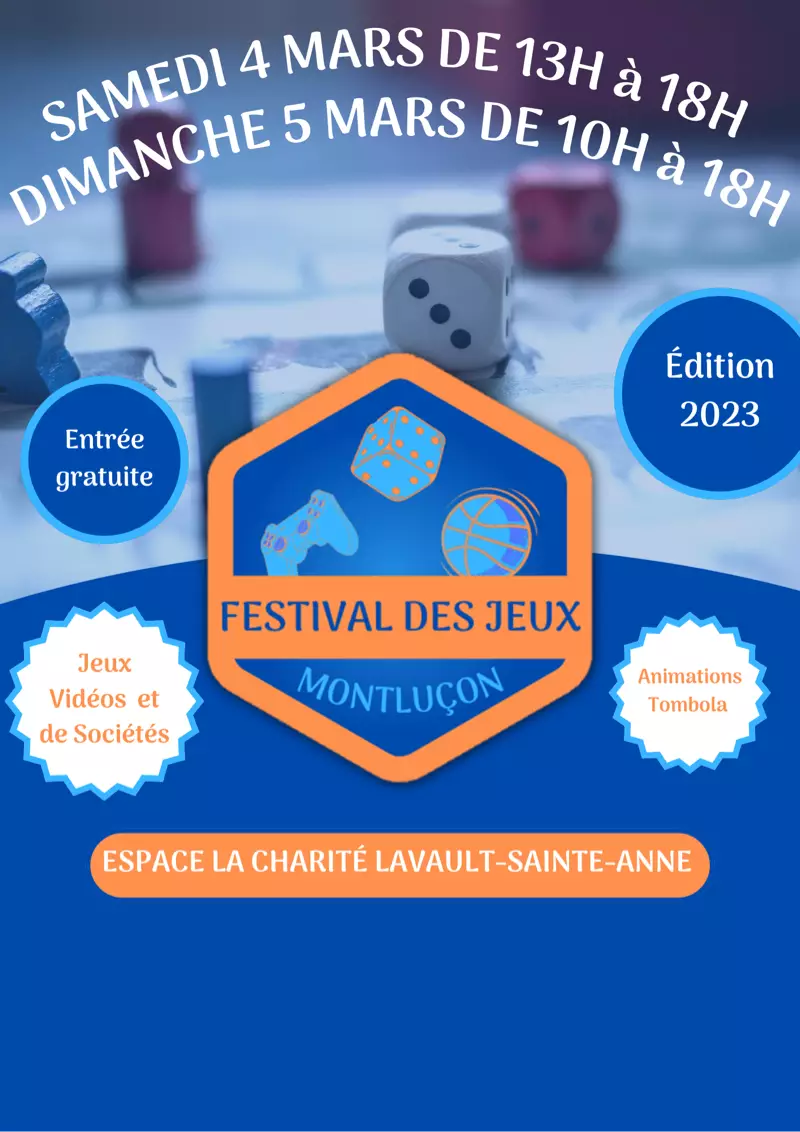Affiche officielle Festival des Jeux Montluçon 2023