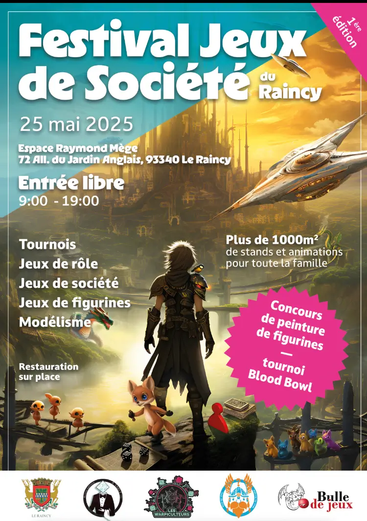 Affiche officielle Festival du jeux de société du Raincy 2025