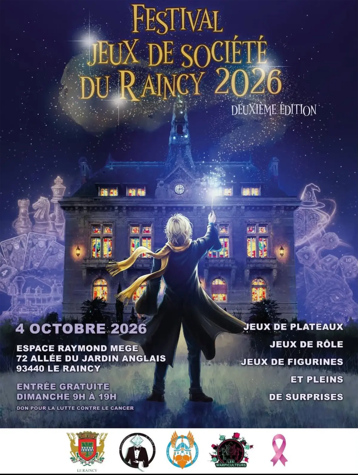 Affiche officielle Festival du jeux de société du Raincy 2026