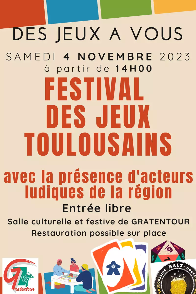 Affiche officielle Festival des jeux toulousains 2023