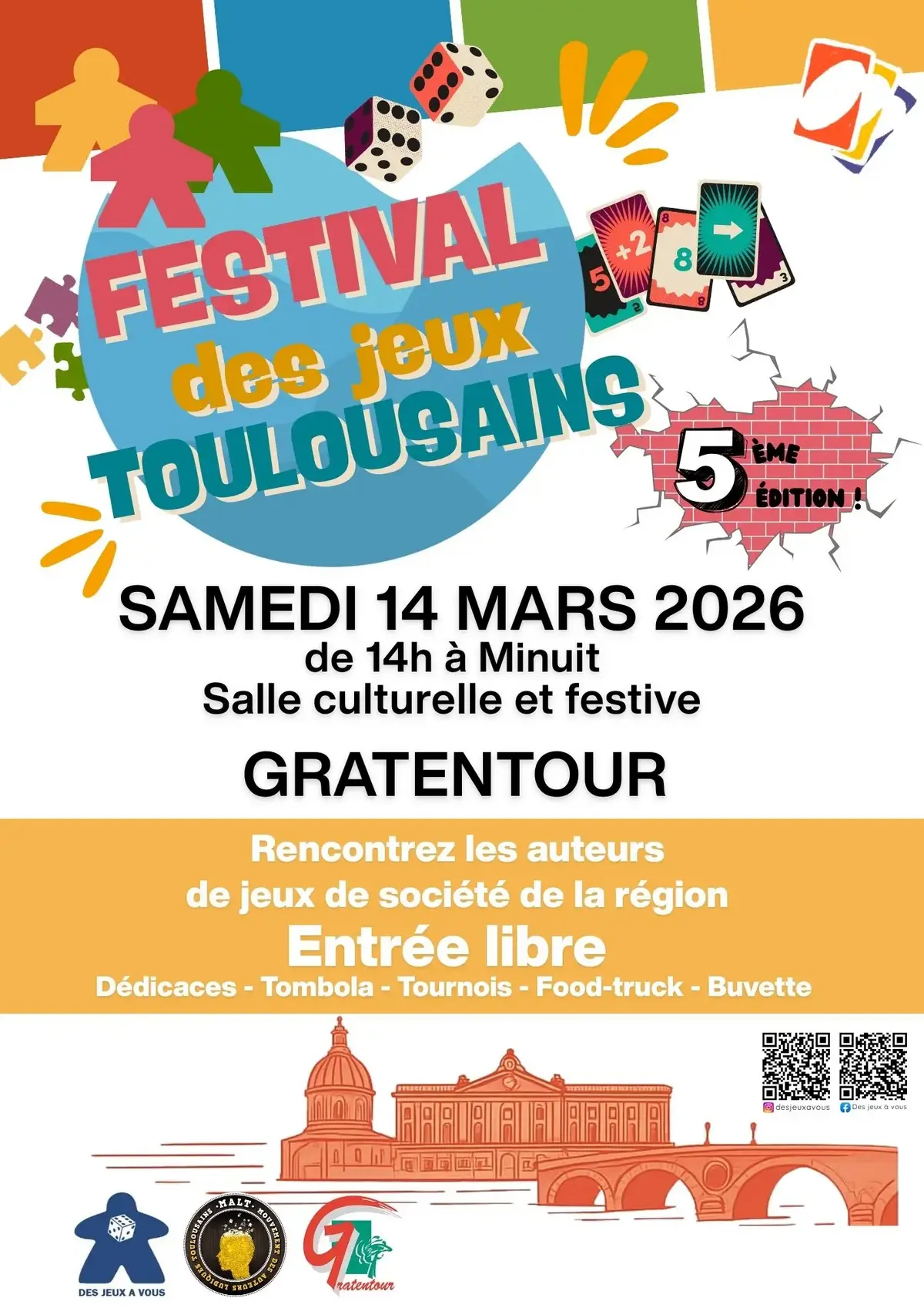 Affiche officielle Festival des jeux toulousains 2026