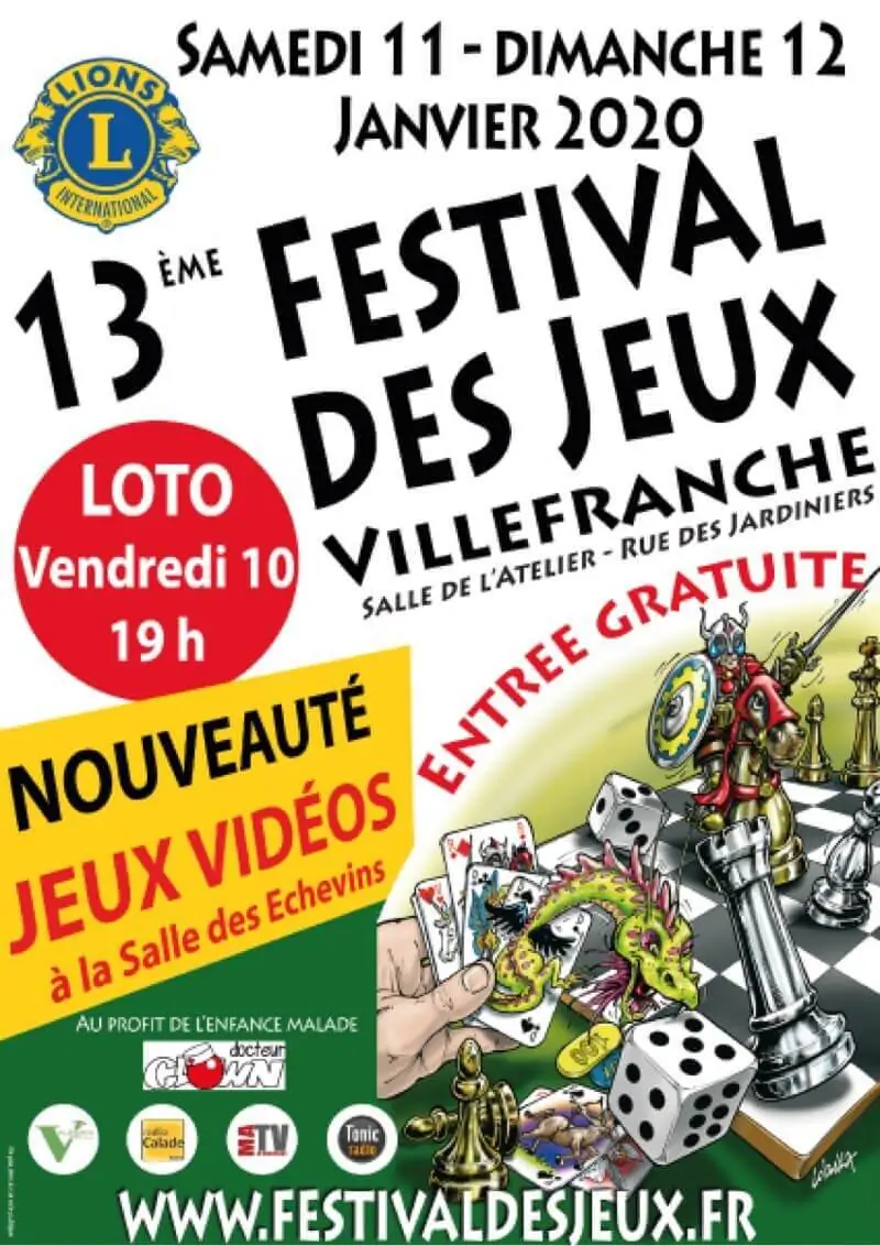 Affiche officielle Le Festival des Jeux à Villefranche 2019