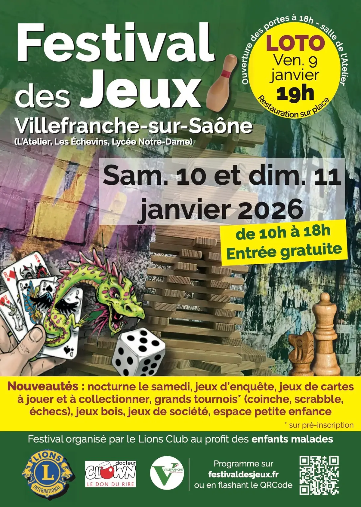 Official poster Le Festival des Jeux à Villefranche 2026