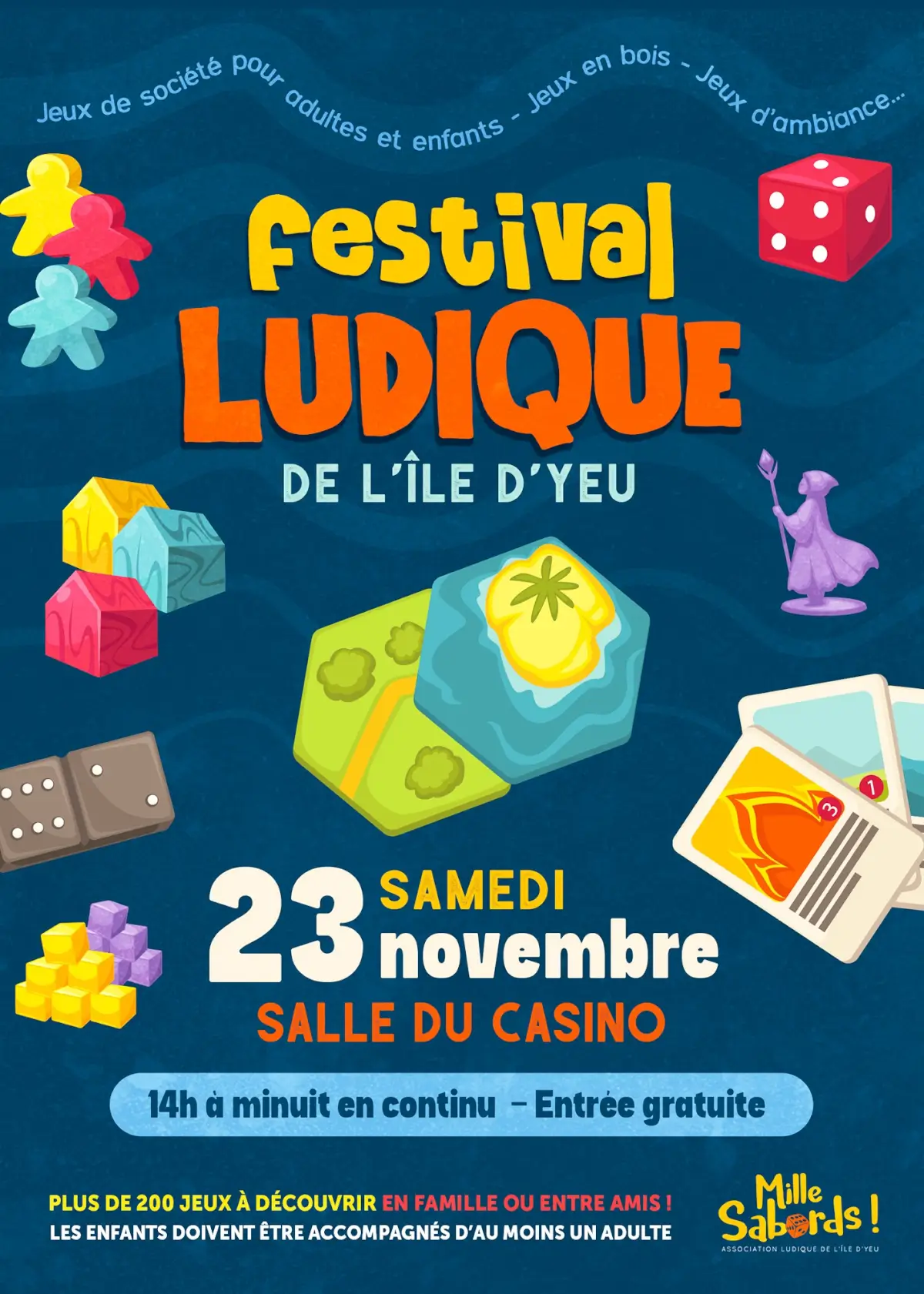 Official poster Festival ludique de l'Île d'Yeu 2024