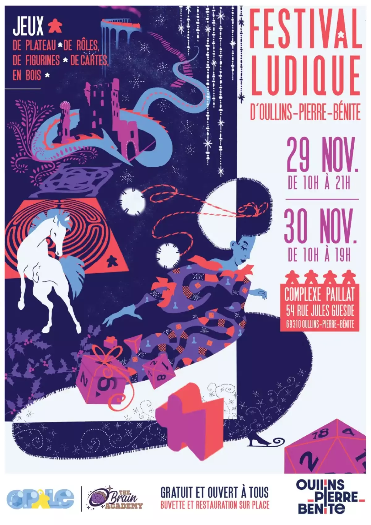 Affiche officielle Festival Ludique d'Oullins Pierre-Bénite 2025