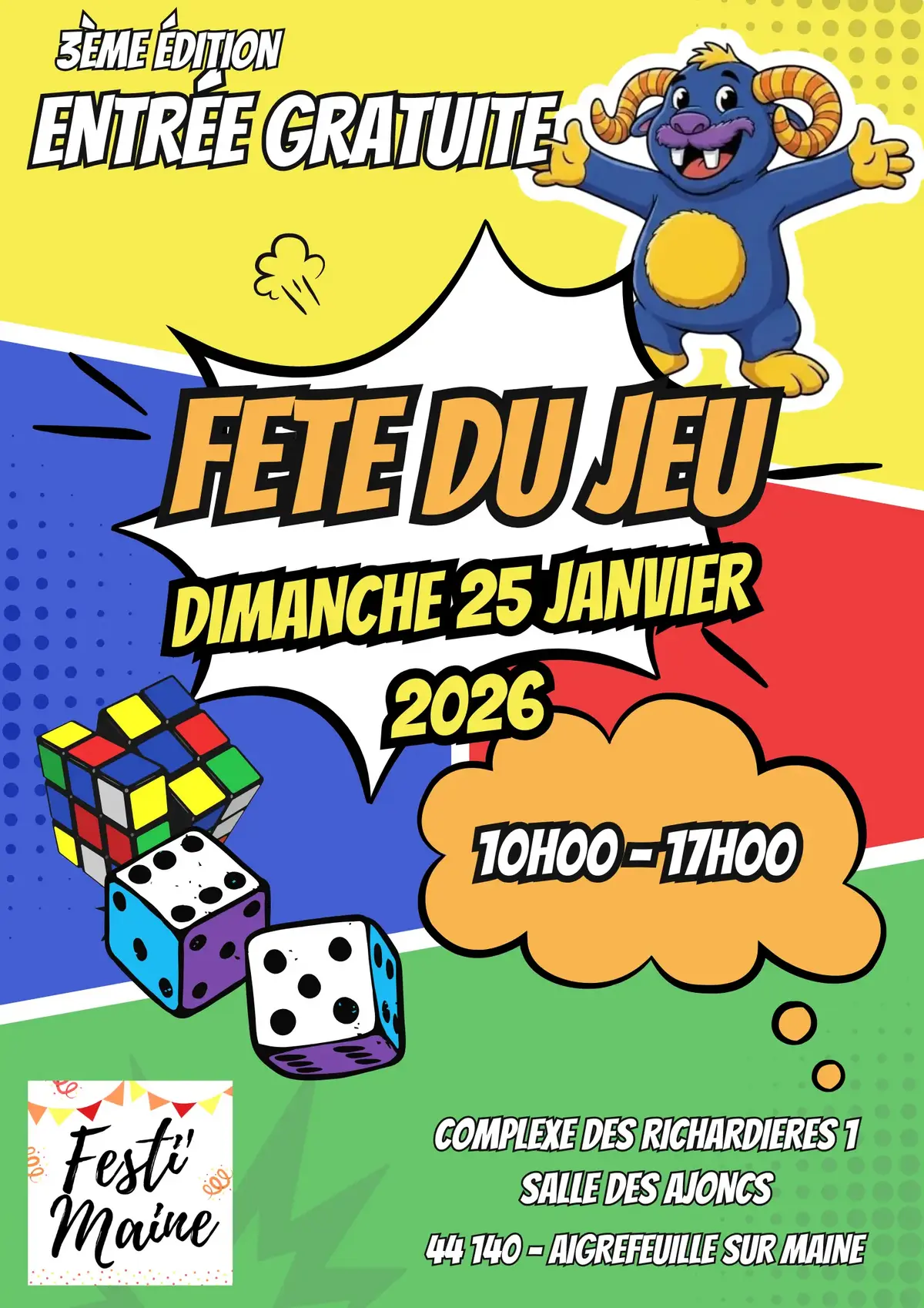 Affiche officielle Fête du jeu de Festi'maine 2026