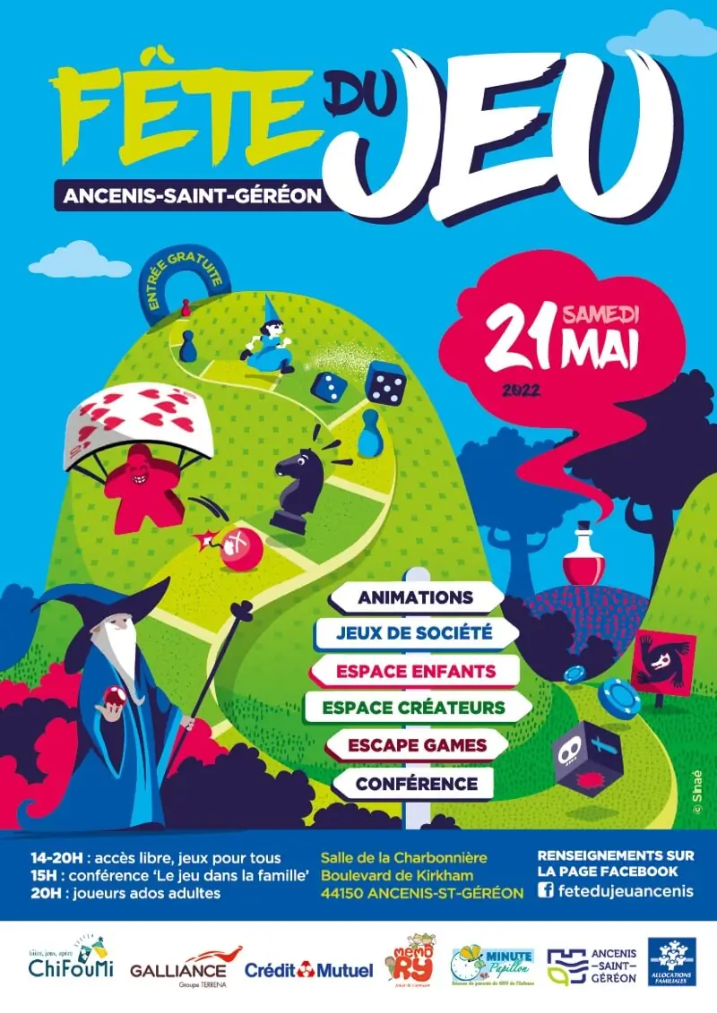 Affiche officielle Fête du jeu d'Ancenis-Saint-Géréon 2022