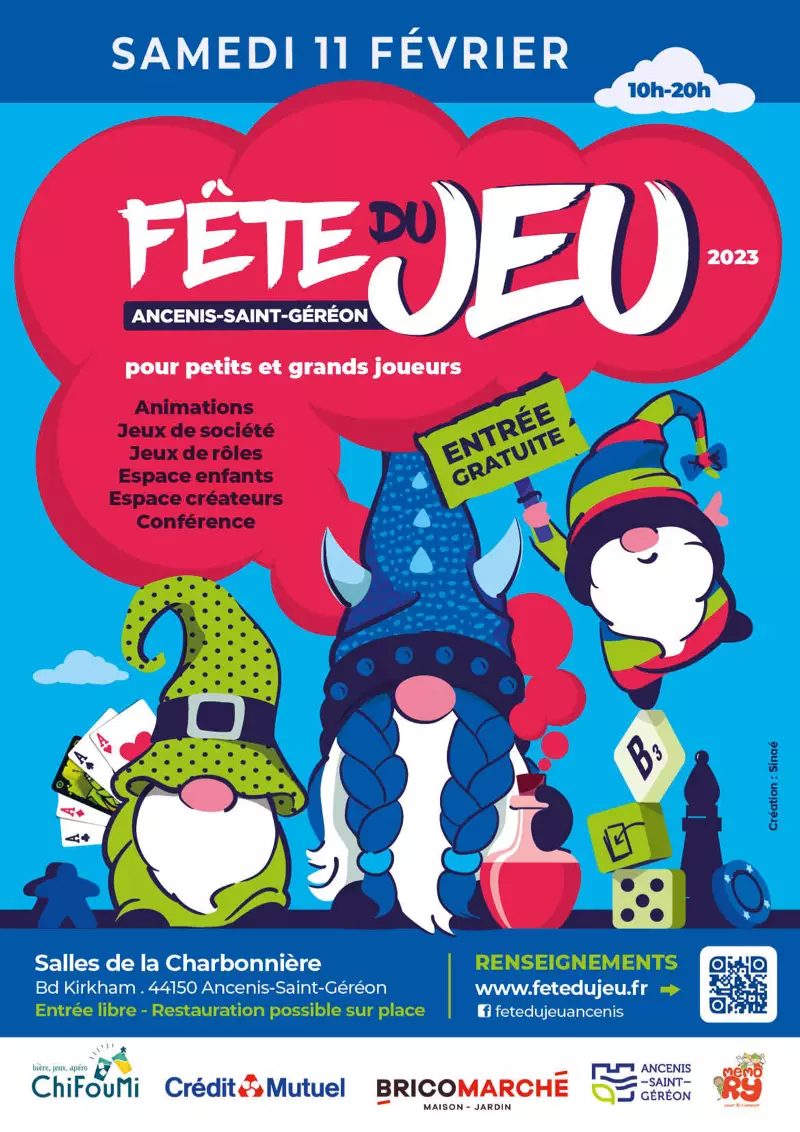 Affiche officielle Fête du jeu d'Ancenis-Saint-Géréon 2023
