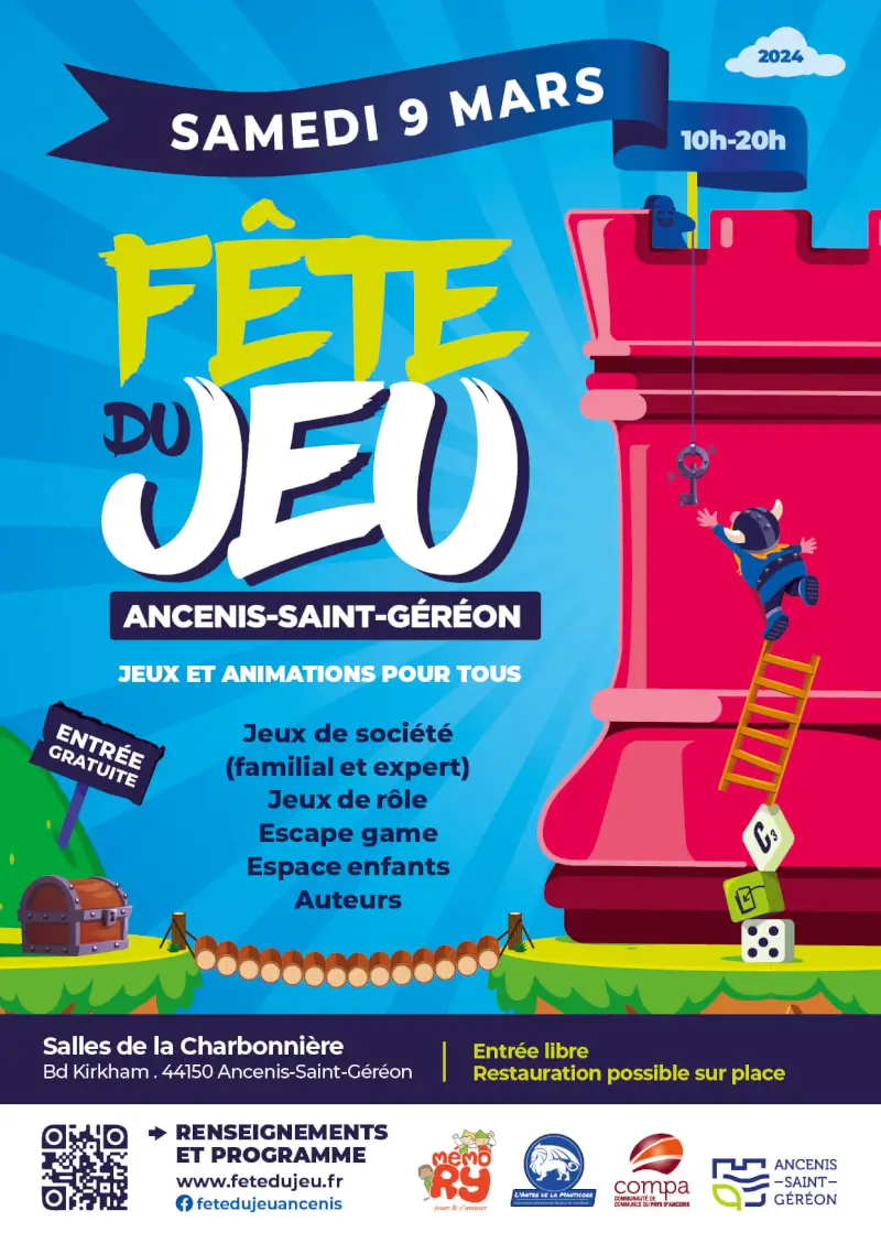 Affiche officielle Fête du jeu d'Ancenis-Saint-Géréon 2024