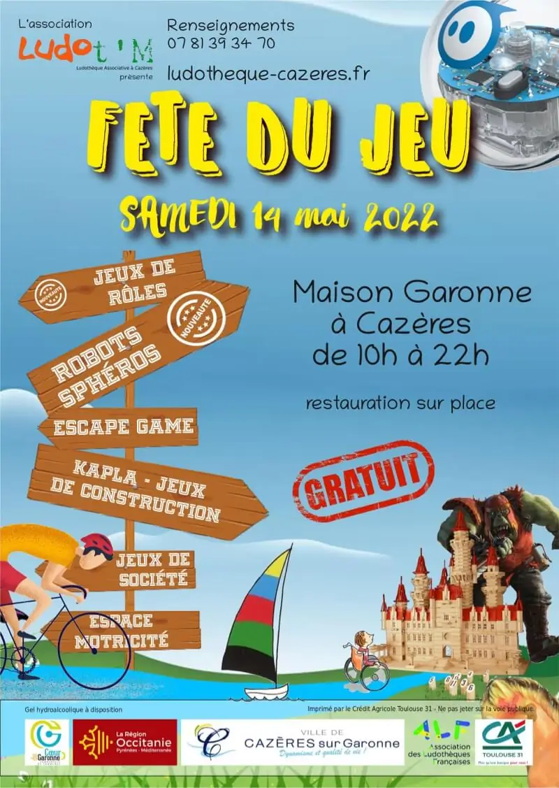 Affiche officielle Fête du jeu de Cazères 2022