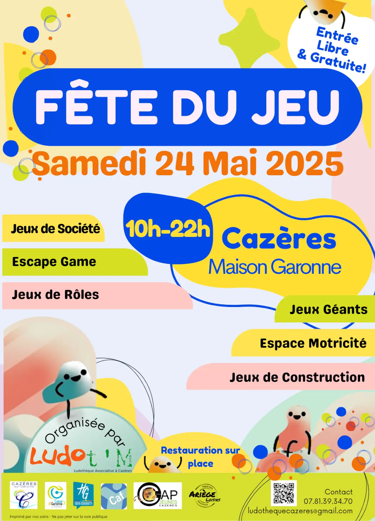 Affiche officielle Fête du jeu de Cazères 2025