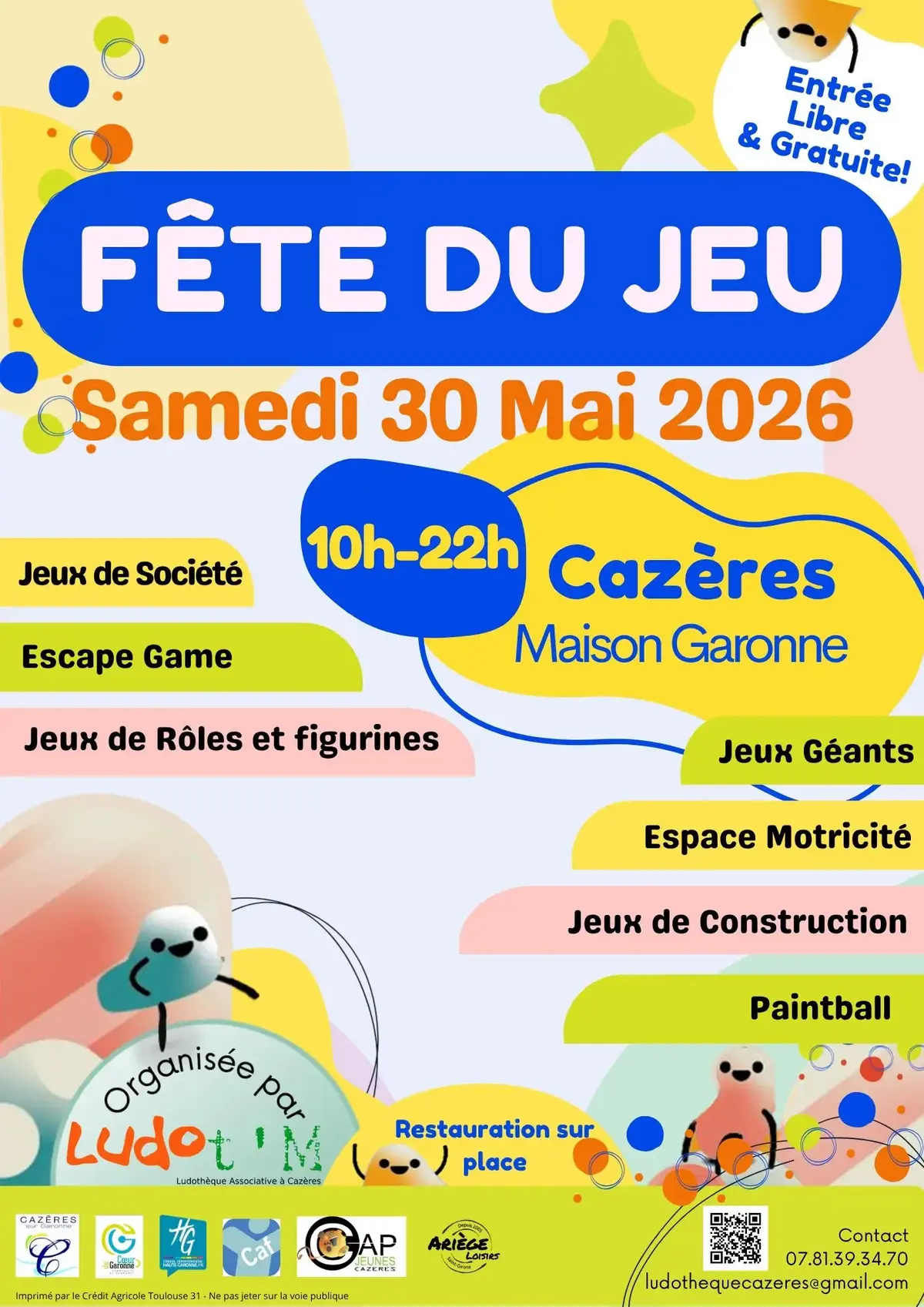 Affiche officielle Fête du jeu de Cazères 2026