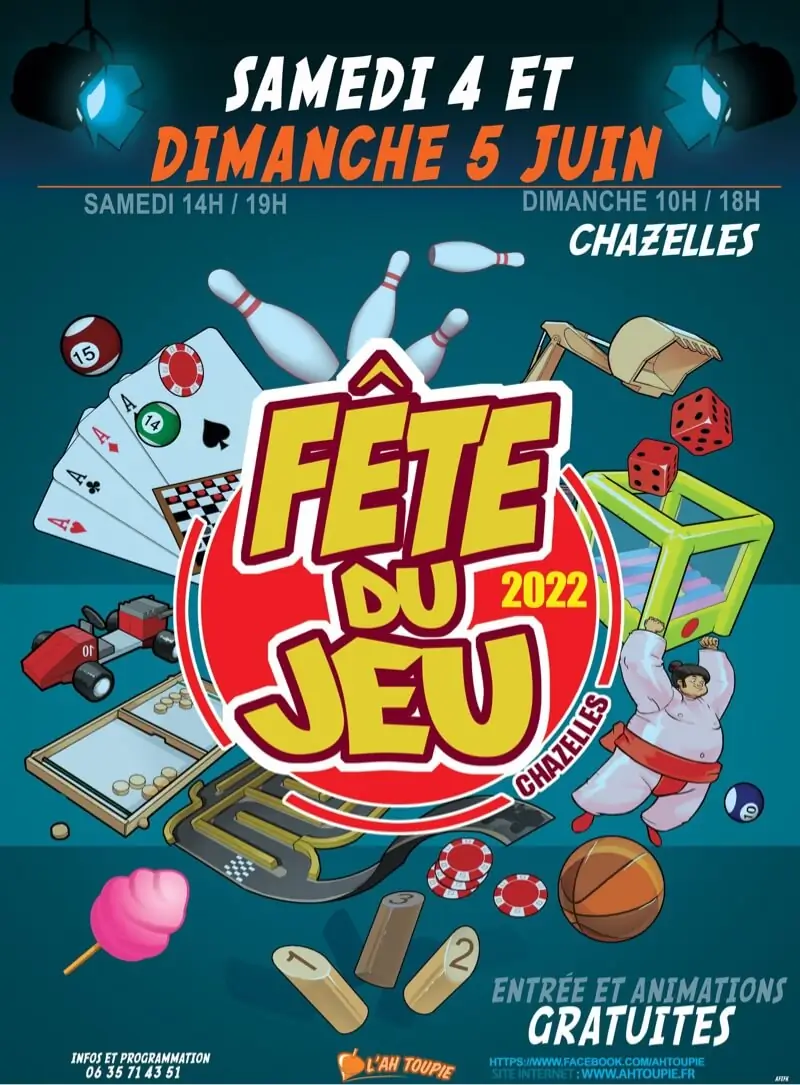 Affiche officielle Fête du jeu de Chazelles 2022