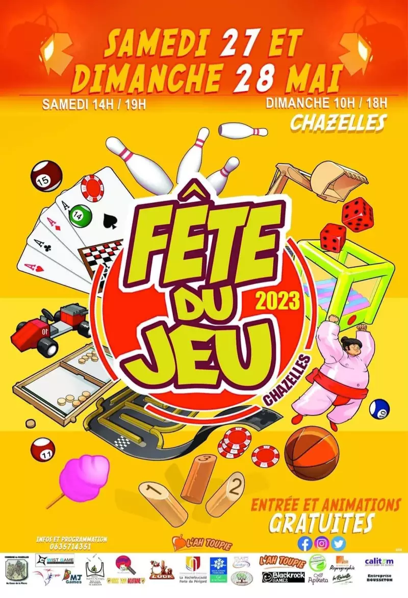 Affiche officielle Fête du jeu de Chazelles 2023