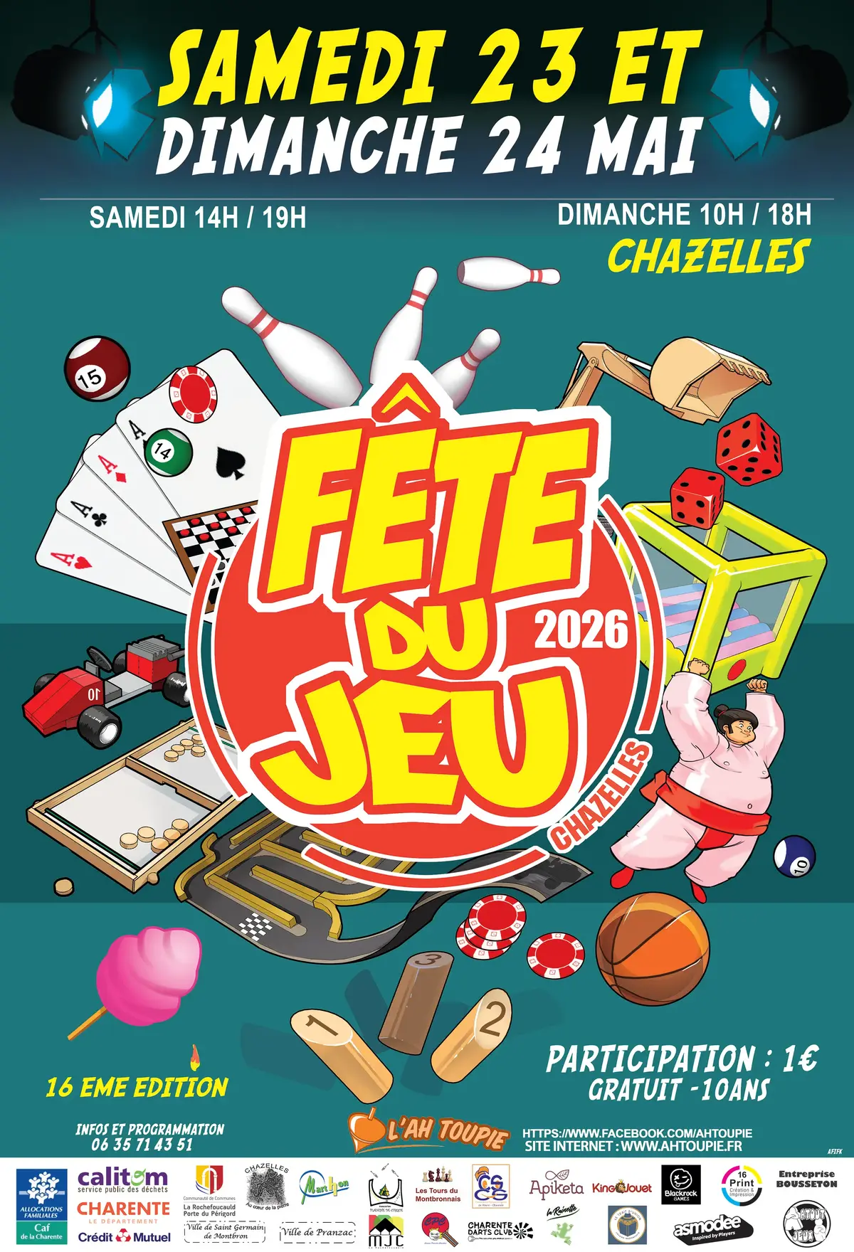 Affiche officielle Fête du jeu de Chazelles 2026