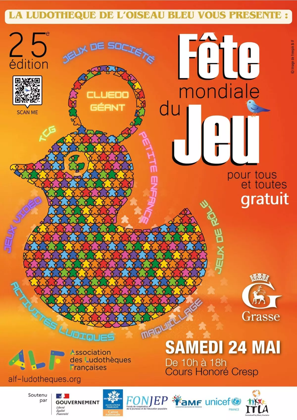 Affiche officielle Fête du jeu à Grasse 2025