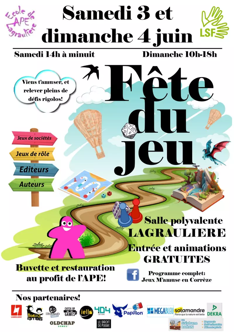 Affiche officielle Fête du jeu de Lagraulière 2023
