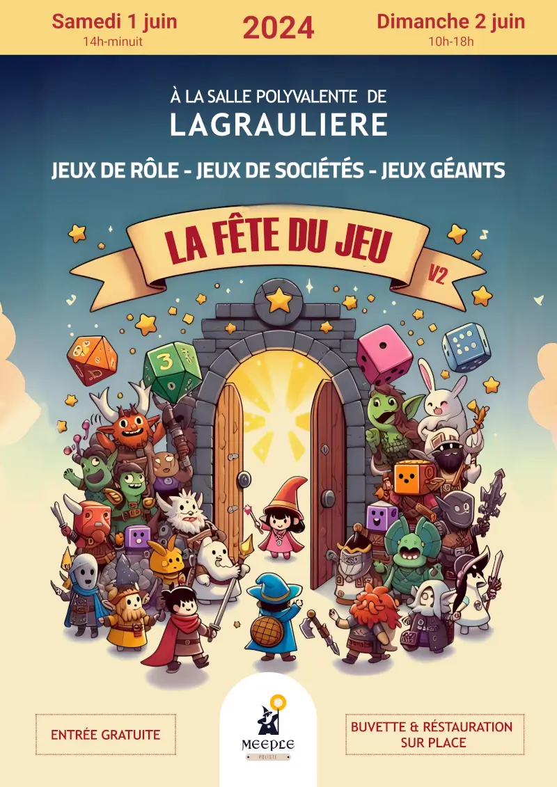Affiche officielle Fête du jeu de Lagraulière 2024