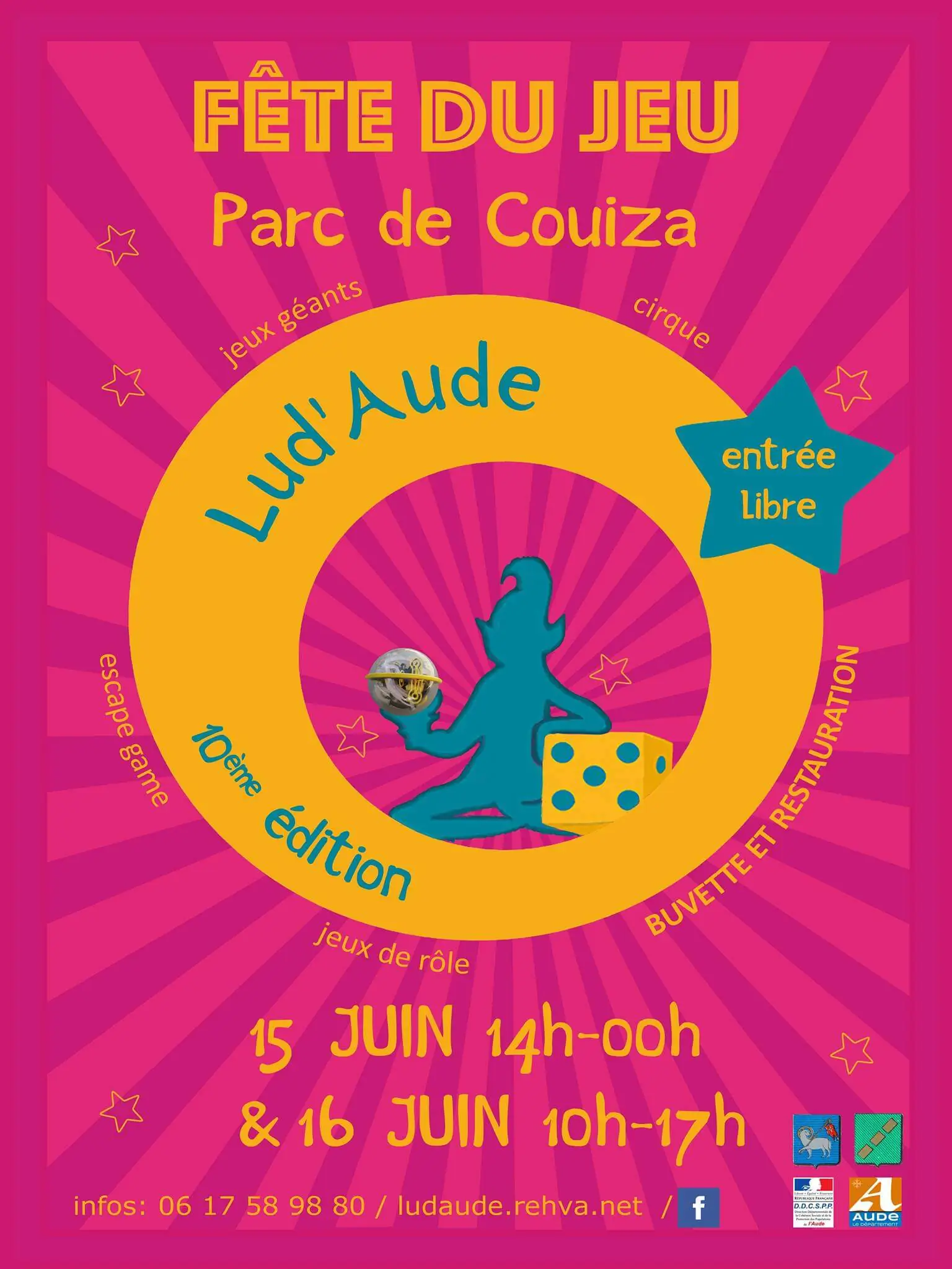 Affiche officielle Fête du Jeu de Lud'Aude 2023