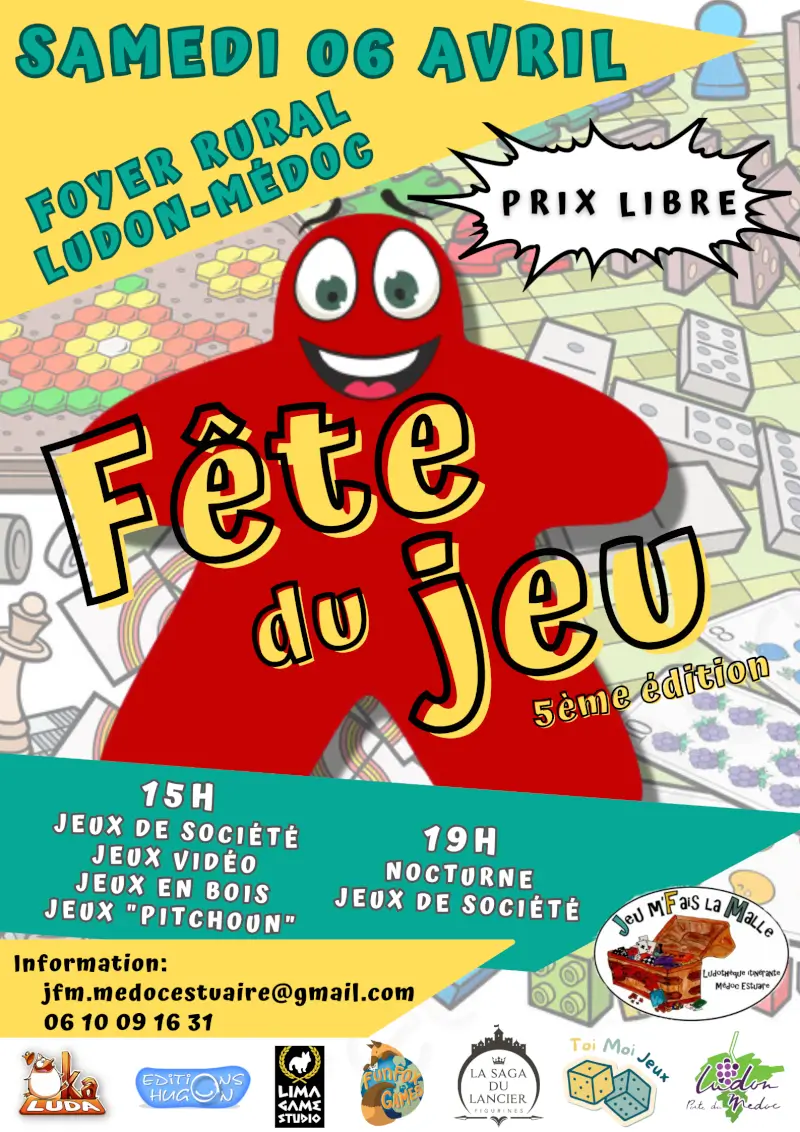 Affiche officielle Fête du jeu de Ludon-Médoc 2024