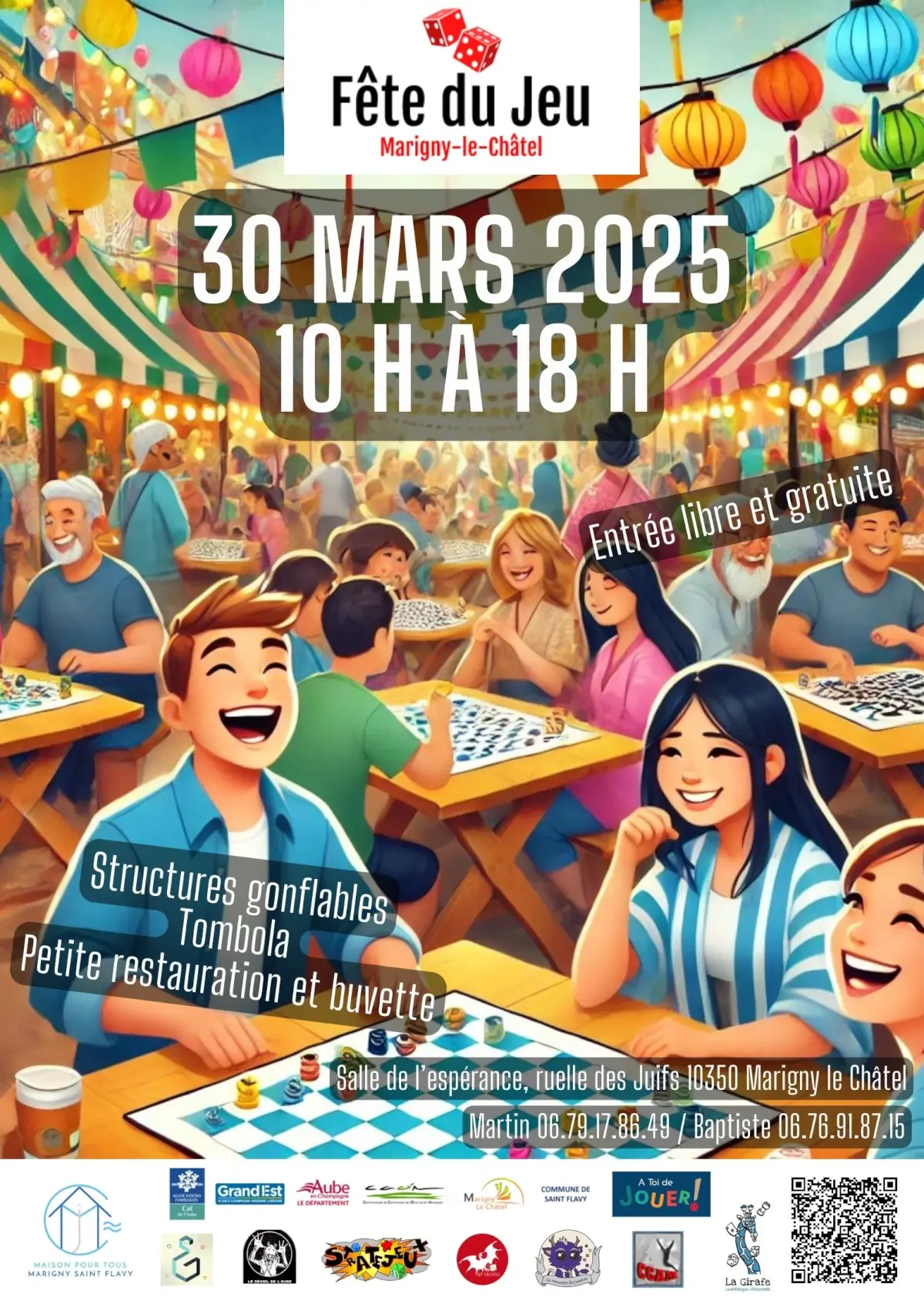 Affiche officielle Fête du jeu de Marigny-le-Châtel 2025