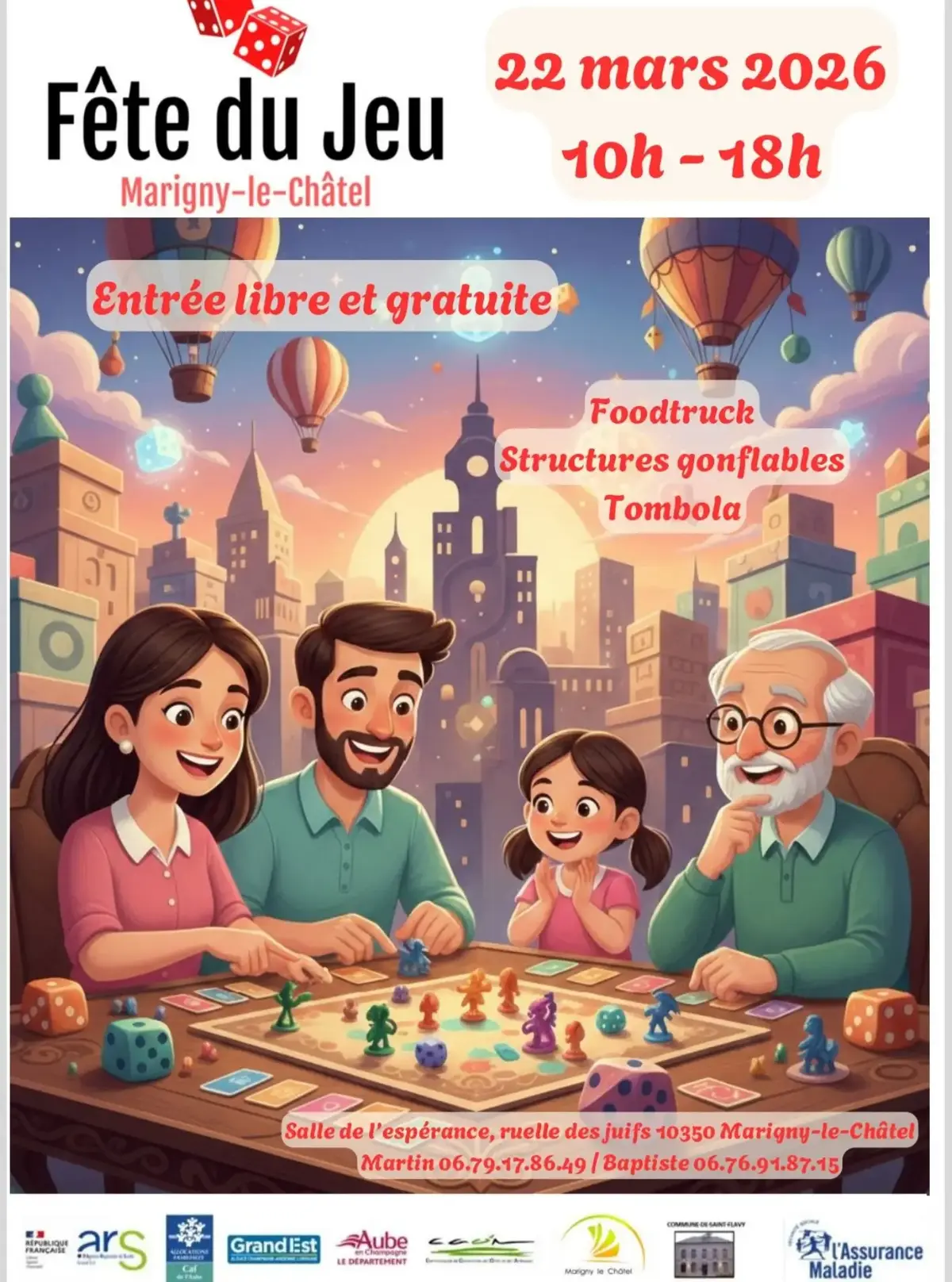 Affiche officielle Fête du jeu de Marigny-le-Châtel 2026