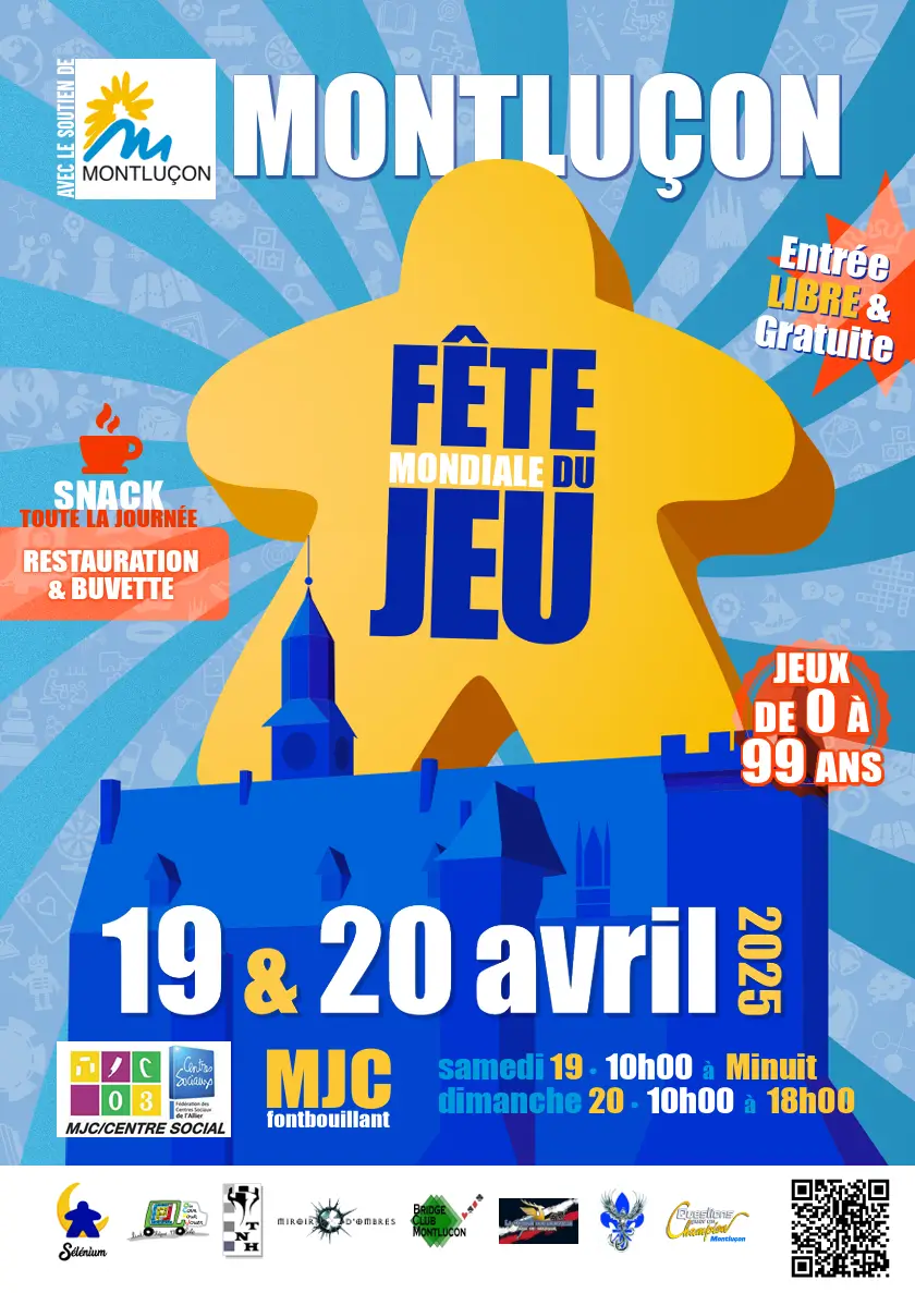 Affiche officielle Fête du jeu à Montluçon 2025