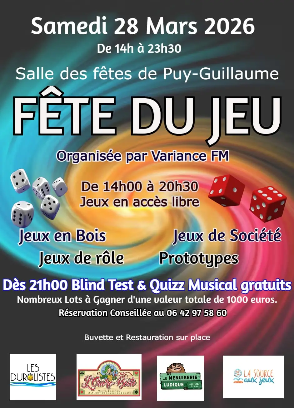 Affiche officielle Fête du jeu de Puy-Guillaume 2026