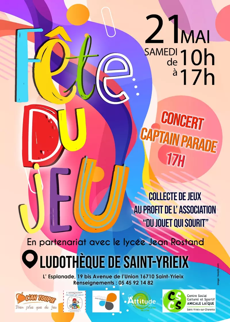 Affiche officielle Fête du jeu de Saint-Yrieix 2022