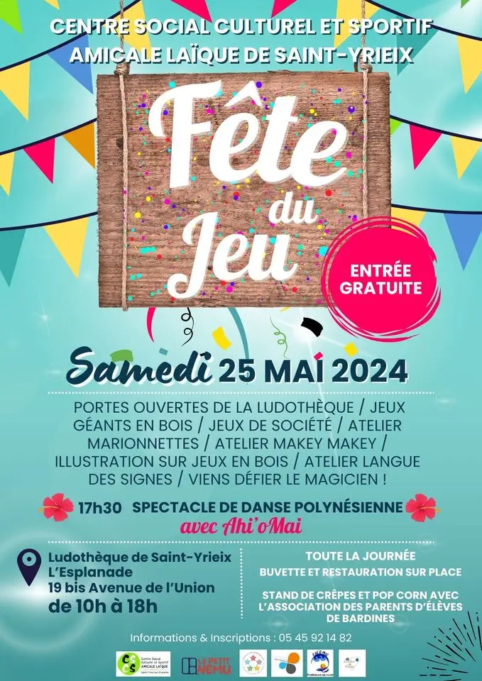 Affiche officielle Fête du jeu de Saint-Yrieix 2024