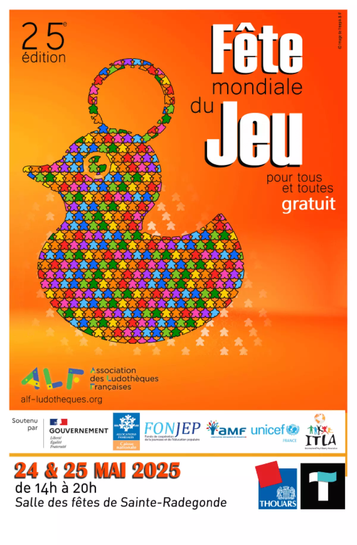 Affiche officielle Fête Mondiale du Jeu à Thouars 2025