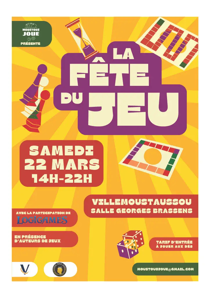 Affiche officielle Fête du jeu de Villemoustaussou 2025