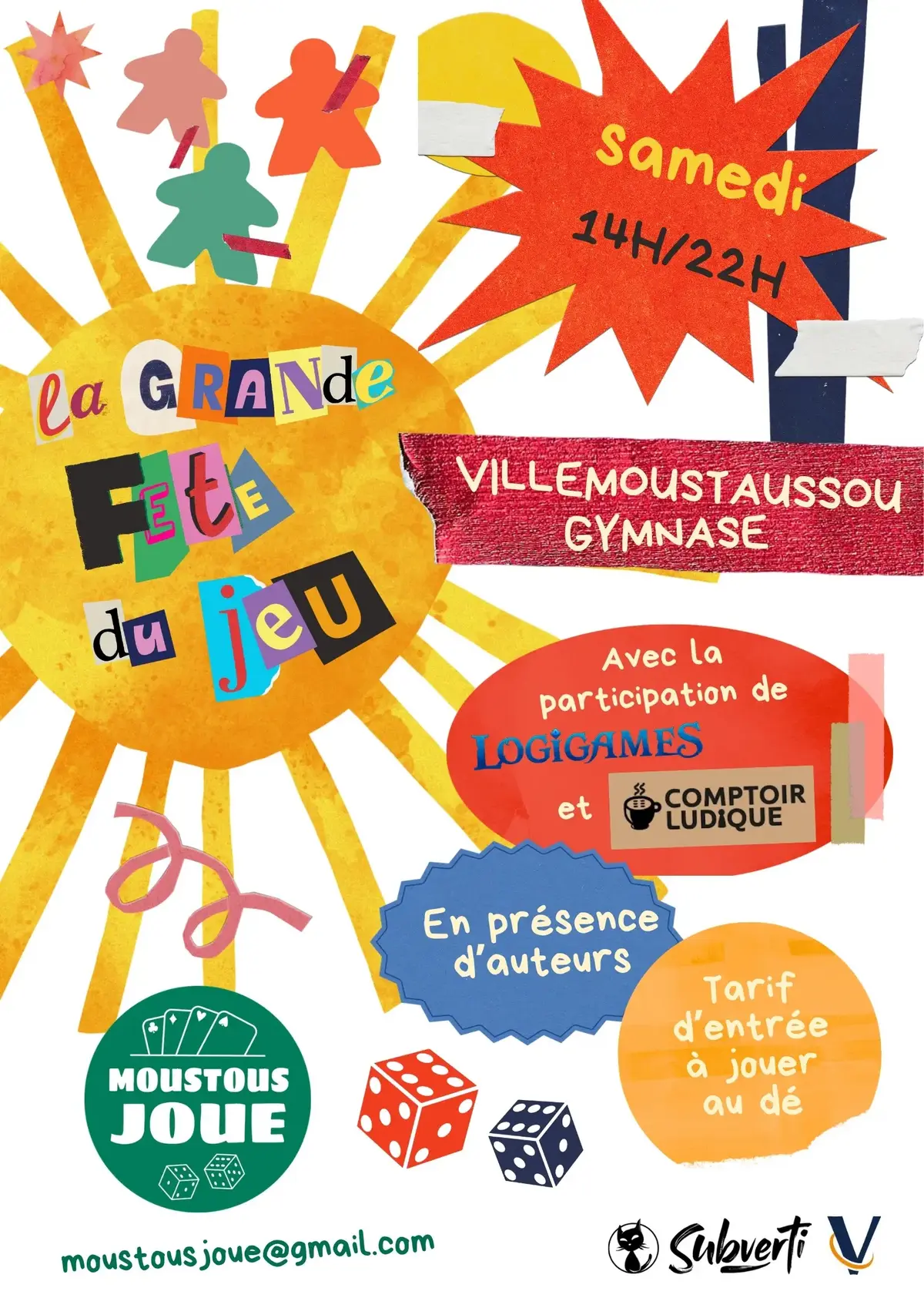 Affiche officielle Fête du jeu de Villemoustaussou 2026